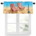thumbnail image 1 of Welcome Summer Beach Valances for Windows Coastal Watercolor Sky Ocean Seashell Loungers Valance Curtains Rod Pocket Bathroom Small Window Treatments for Kitchen Living Room Bedroom, 54"x18", 1 of 7