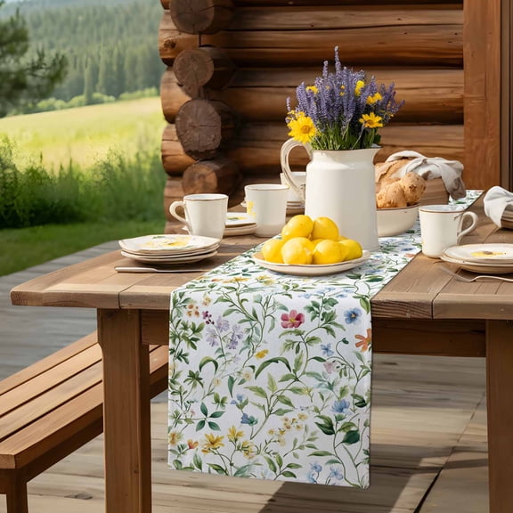 Welcome Summer Colorful Shell Table Runner 13x70in Non-Slip Cotton Linen Table Runners, Nautical Ocean Theme Dresser Scarves TableRunner for Dinner Kitchen Dining Wedding Party