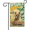 thumbnail image 1 of Welcome Summer Dog Garden Flag Cairn Terrier Play in the Yard Floral Plants Sunshade Spring Decor Home Banner for Outside 12.5x18 Inch Double Side, 1 of 6