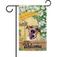 thumbnail image 1 of Welcome Summer Dog Garden Flag Jack Russell Terrier Play in the Yard Floral Plants Sunshade Spring Decor Home Banner for Outside 12.5x18 Inch Double Side, 1 of 6