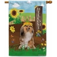 thumbnail image 1 of Welcome Summer Sunflower Dog House Flag Shetland Sheepdog on Country Farm Butterfly Flowers Decor Banner for Outside Yard 28x40 Inch Double Side, 1 of 6