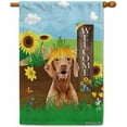 thumbnail image 1 of Welcome Summer Sunflower Dog House Flag Vizsla on Country Farm Butterfly Flowers Decor Banner for Outside Yard 28x40 Inch Double Side, 1 of 6