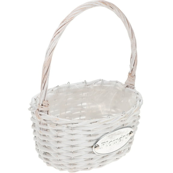 Welcome Sunflower Wicker Hand Basket with Handle Design for Bridesmaids Wedding Decor and