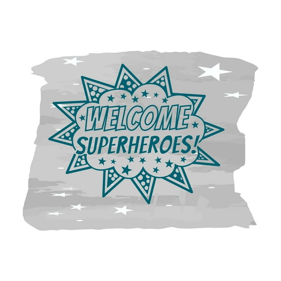 Welcome Superheroes Superheroes Inspire Your Space Quote Wall Decal Wall Art Sticker Designs Vinyl Stickers For Home House Walls Rooms Windows Bedroom Decoration Size (28x28 inch)