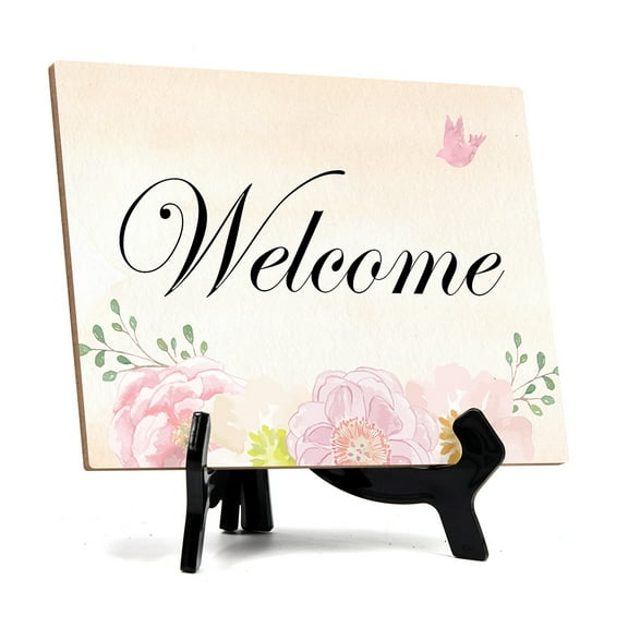 Welcome Table Sign with Easel Stand, 6" x 8"