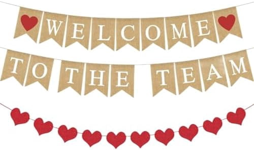 Welcome to The Team Burlap Banner for New Teacher Boss Employee ...