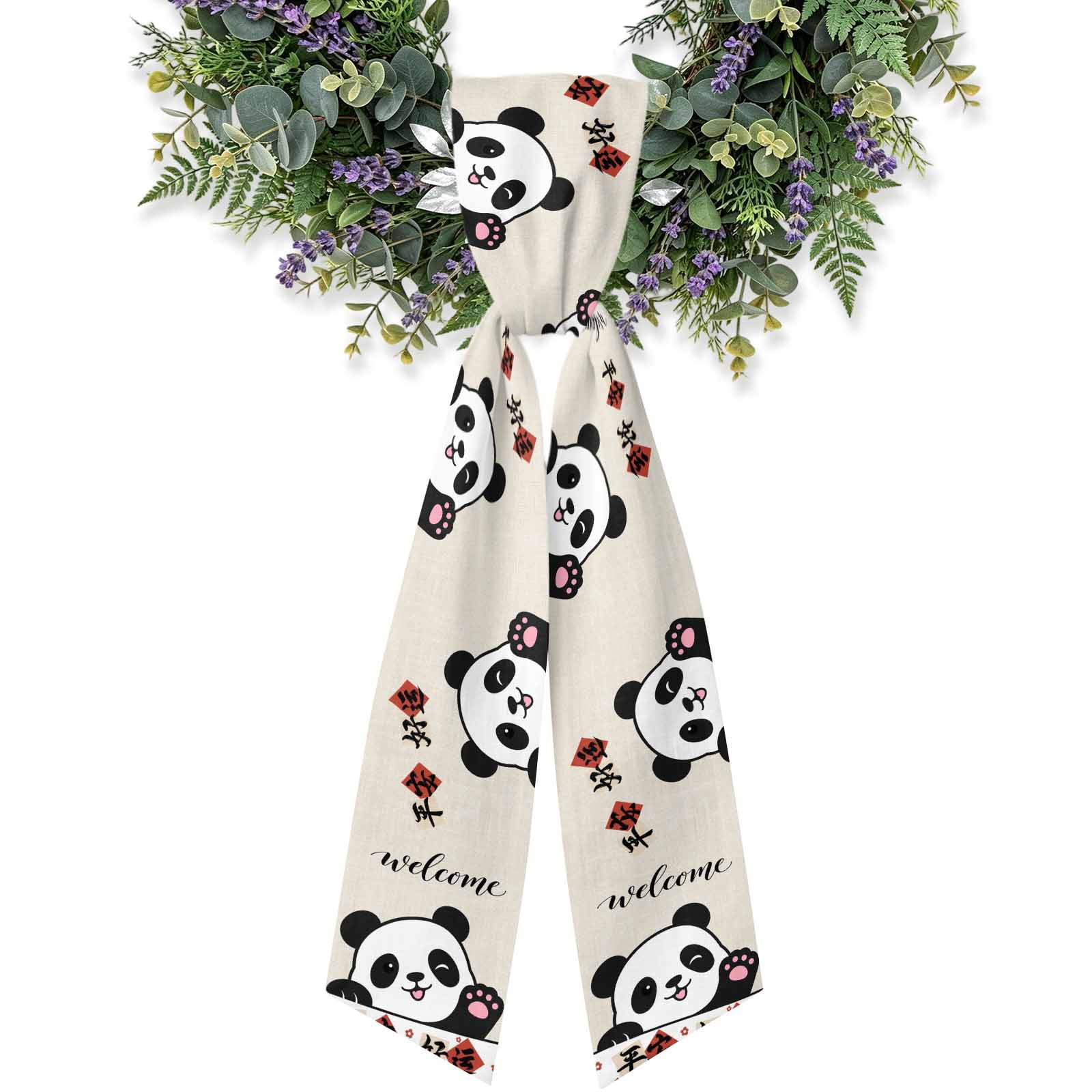Welcome Text Wreath Sash for Front Door 4.5