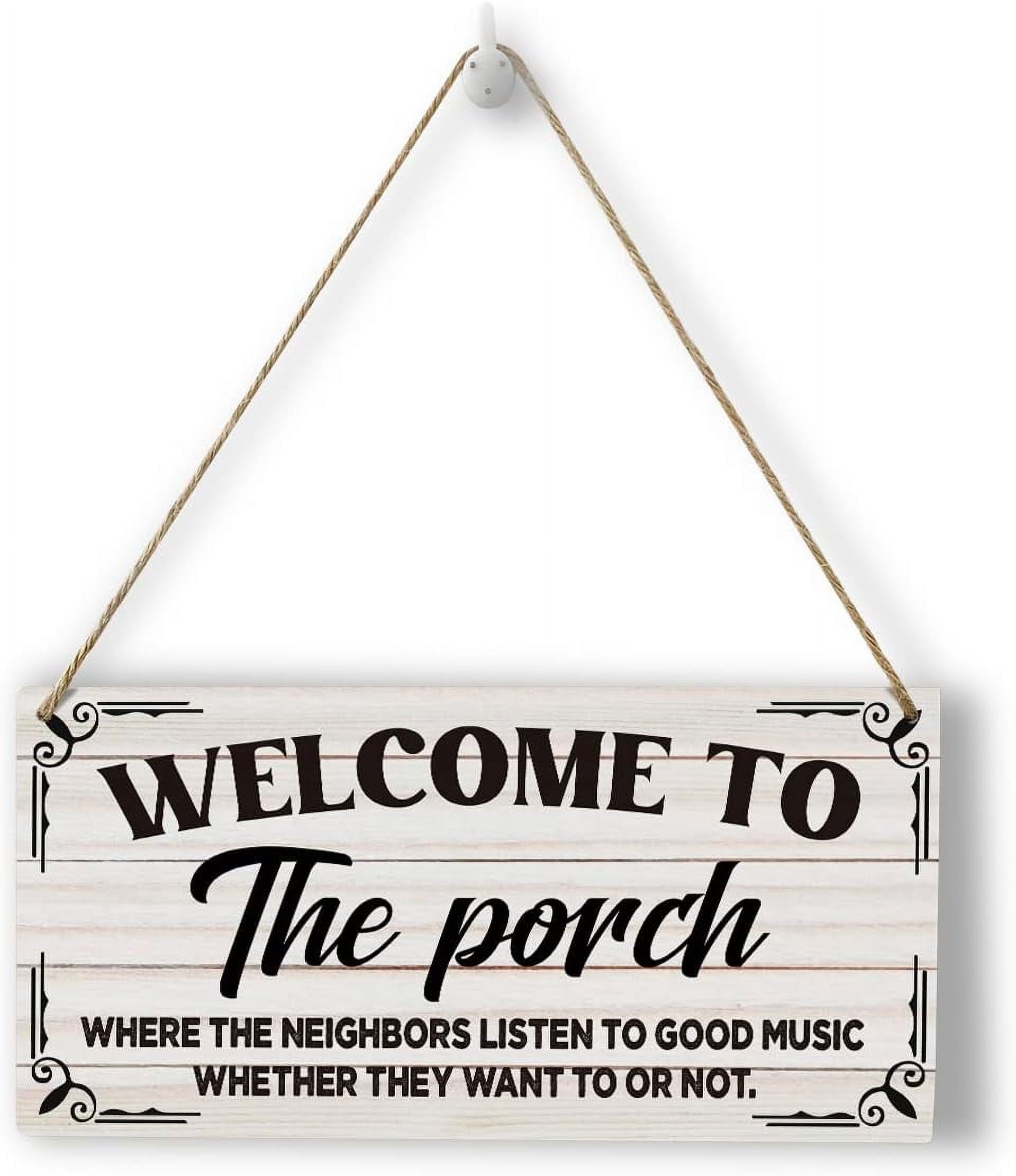 Near String. Sign Welcome to The Porch Wooden Hanging String Sign Plank Plaque Wall Art ...