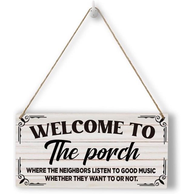 Welcome to The Porch Wooden Hanging String Sign Plank Plaque Wall Art