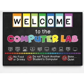 Welcome To Computer Lab Wall Art Poster Classroom Decor Metal Plaque School Home Club Library Wall Decor Metal Tin Sign-8x12in