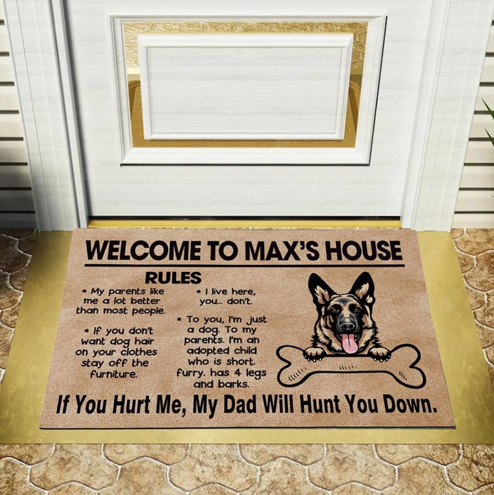 To Dog'S House Bernese Mountain Dog Door Mat Dog Rules Indoor