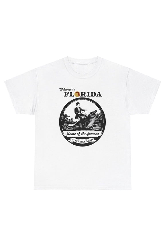 Welcome To Florida Man T Shirt Funny State Meme Ironic Gen Z Humor Joke Tee