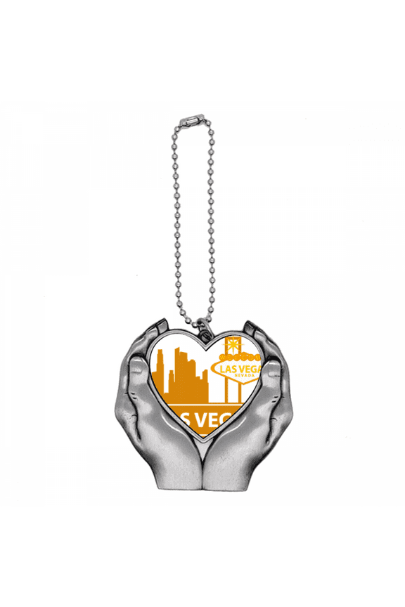 Welcome To Las Vegas Nevada America Car Keychain Heart Pendant Ornament Charm