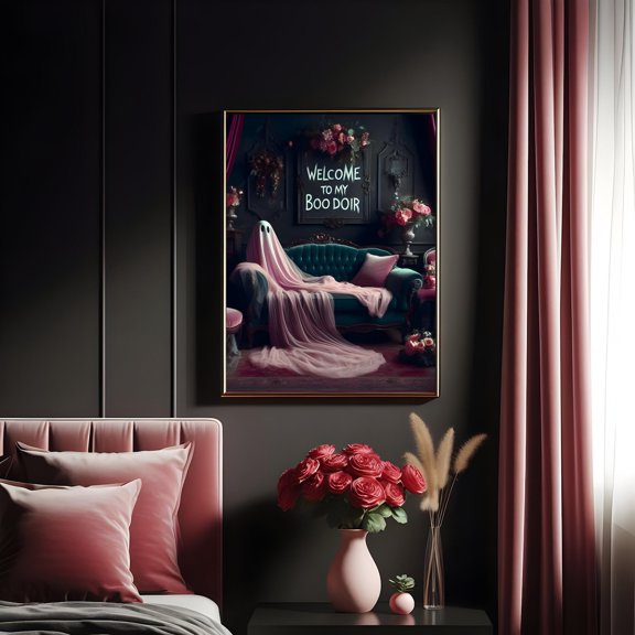Welcome To My Boo Doir Ghost Print Gothic Boudoir Decor, Print, Alternative Gothic Decor, Poster Only