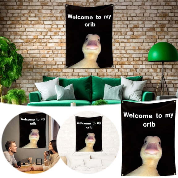Welcome To My Crib Flag Room Decoration Funny Decorative Flag for Dormitory Party Decorations Home Decor Fun Concept