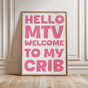Welcome To My Crib Typography Wall Art Decor Unframed Paper Print