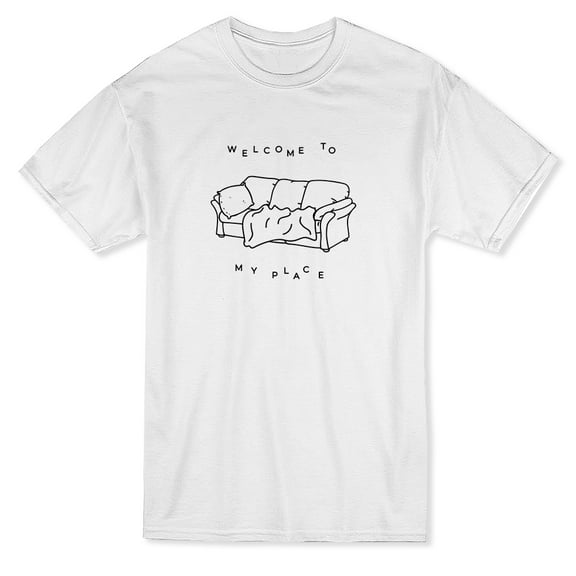 Welcome To My Place Graphic Men White T-Shirt, Male Small