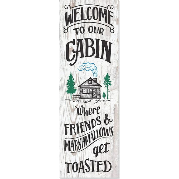 Welcome To Our Cabin Wood Rustic Style Wall Décor Sign 12x36