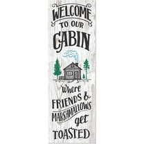 Welcome To Our Cabin Rustic Wood Farmhouse Wall Sign 6x18