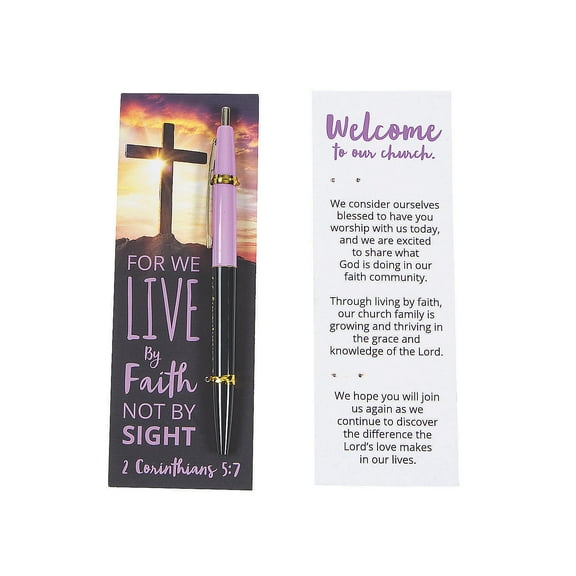 WELCOME TO OUR CHURCH PEN ON CARD - Stationery - 12 Pieces