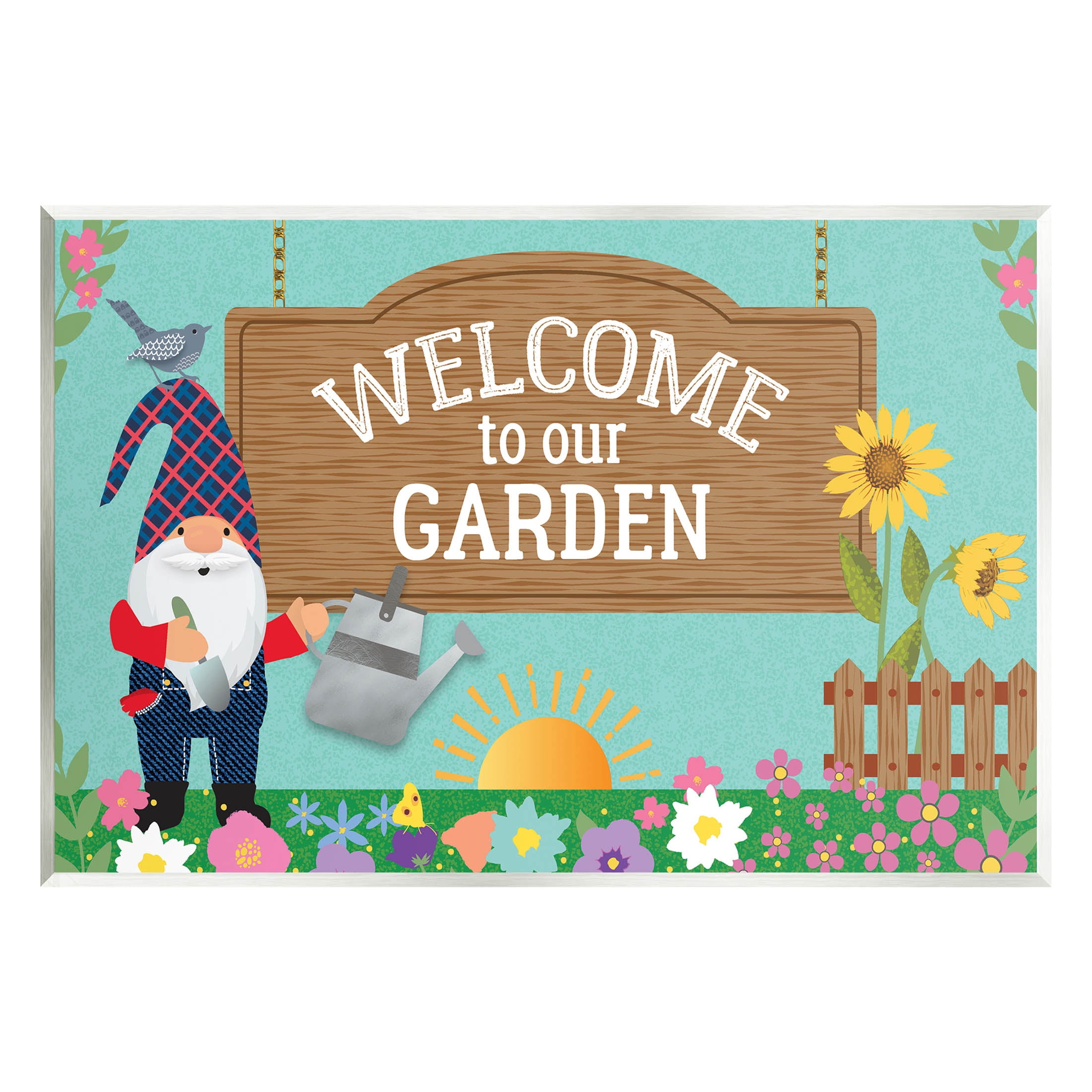 Welcome To Our Garden Gnome Fairy Tales & Fantasy Graphic Art Unframed Art Print Wall Art