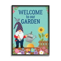 Welcome To Our Garden Phrase Fairy Tales & Fantasy Graphic Art Black Framed Art Print Wall Art