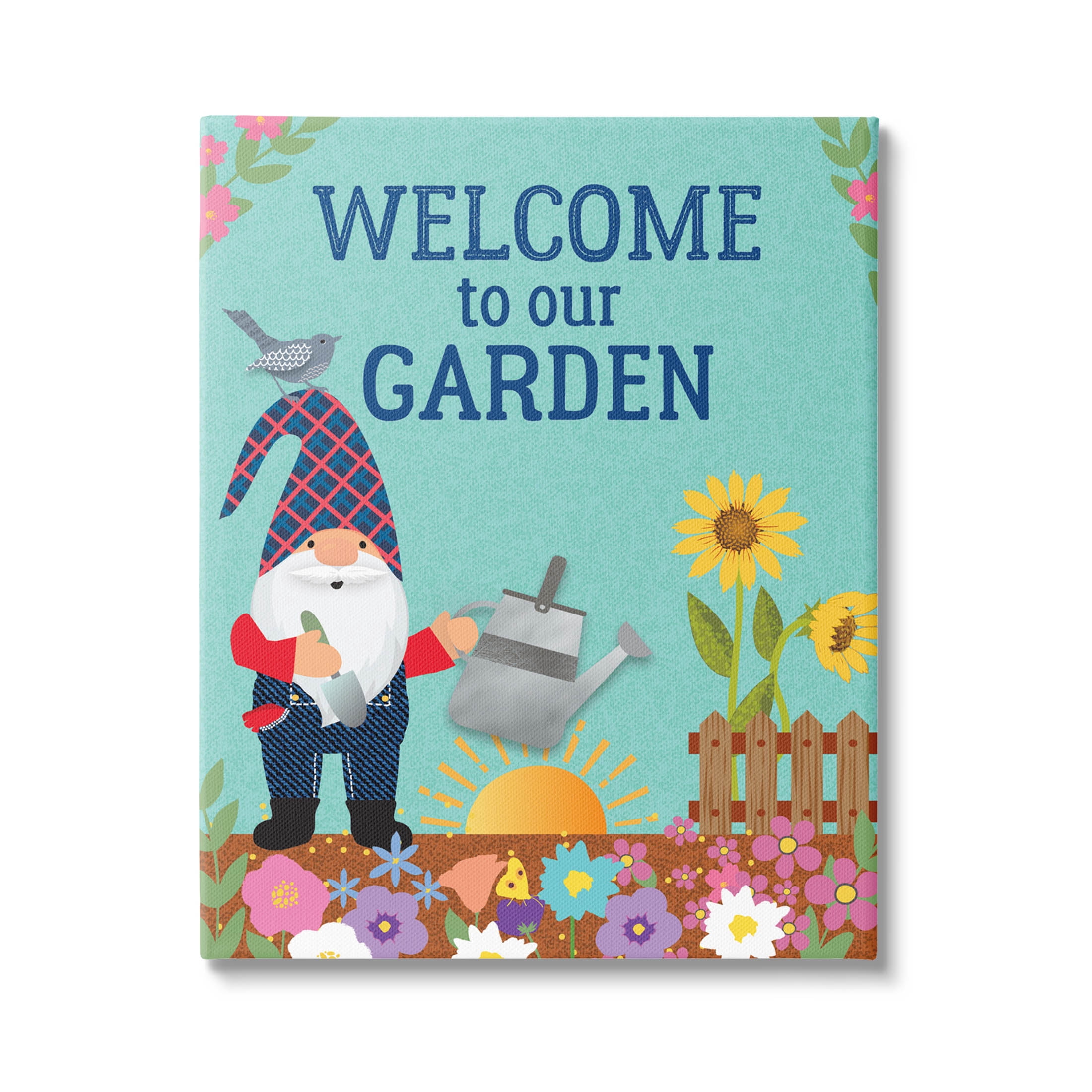 Welcome To Our Garden Phrase Fairy Tales & Fantasy Graphic Art Gallery Wrapped Canvas Print Wall Art