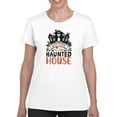 thumbnail image 1 of Welcome To Our Haunted House. T-Shirt Women -Image by Shutterstock, Female Small, 1 of 4