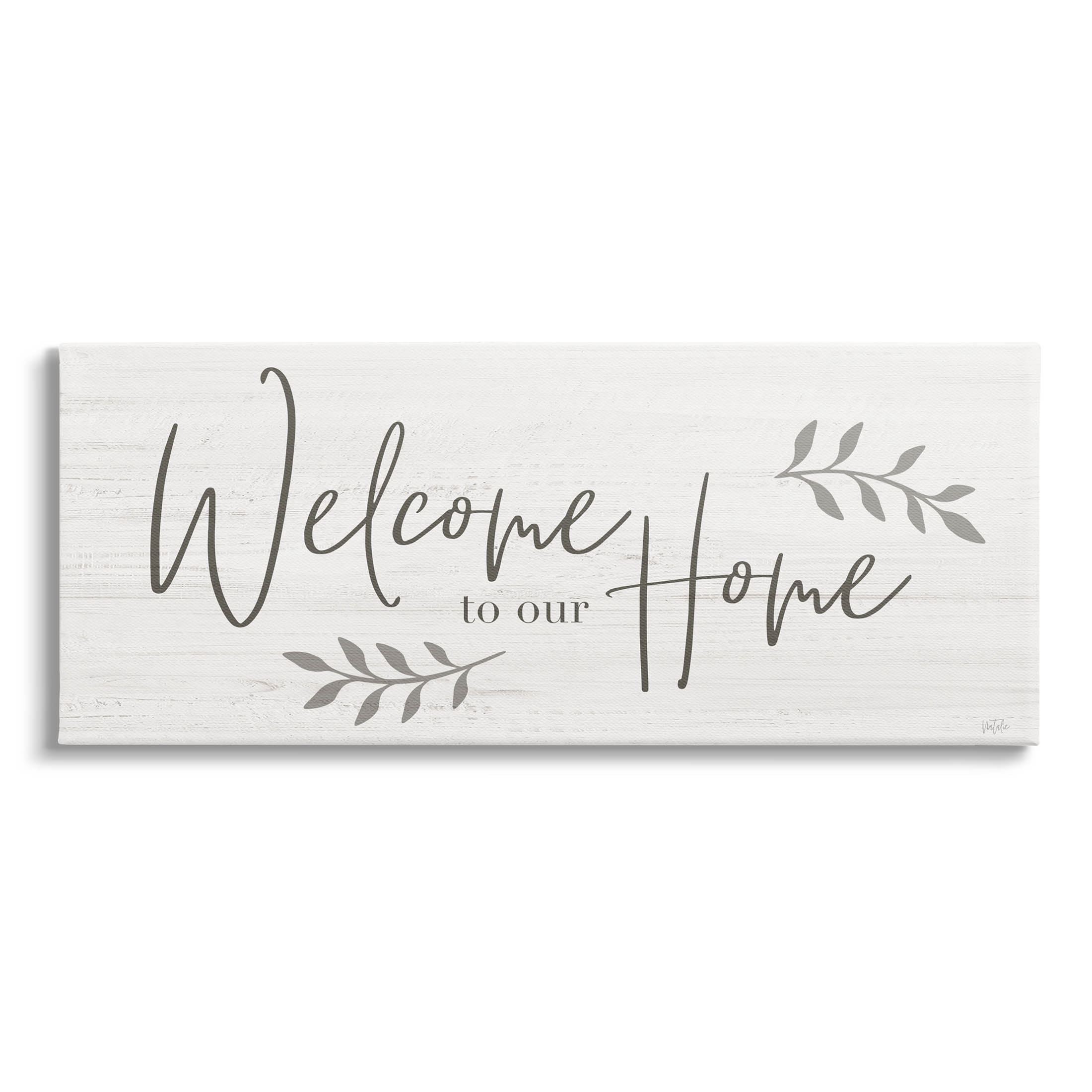 Rustic White Wooden Welcome to Our Home Sign