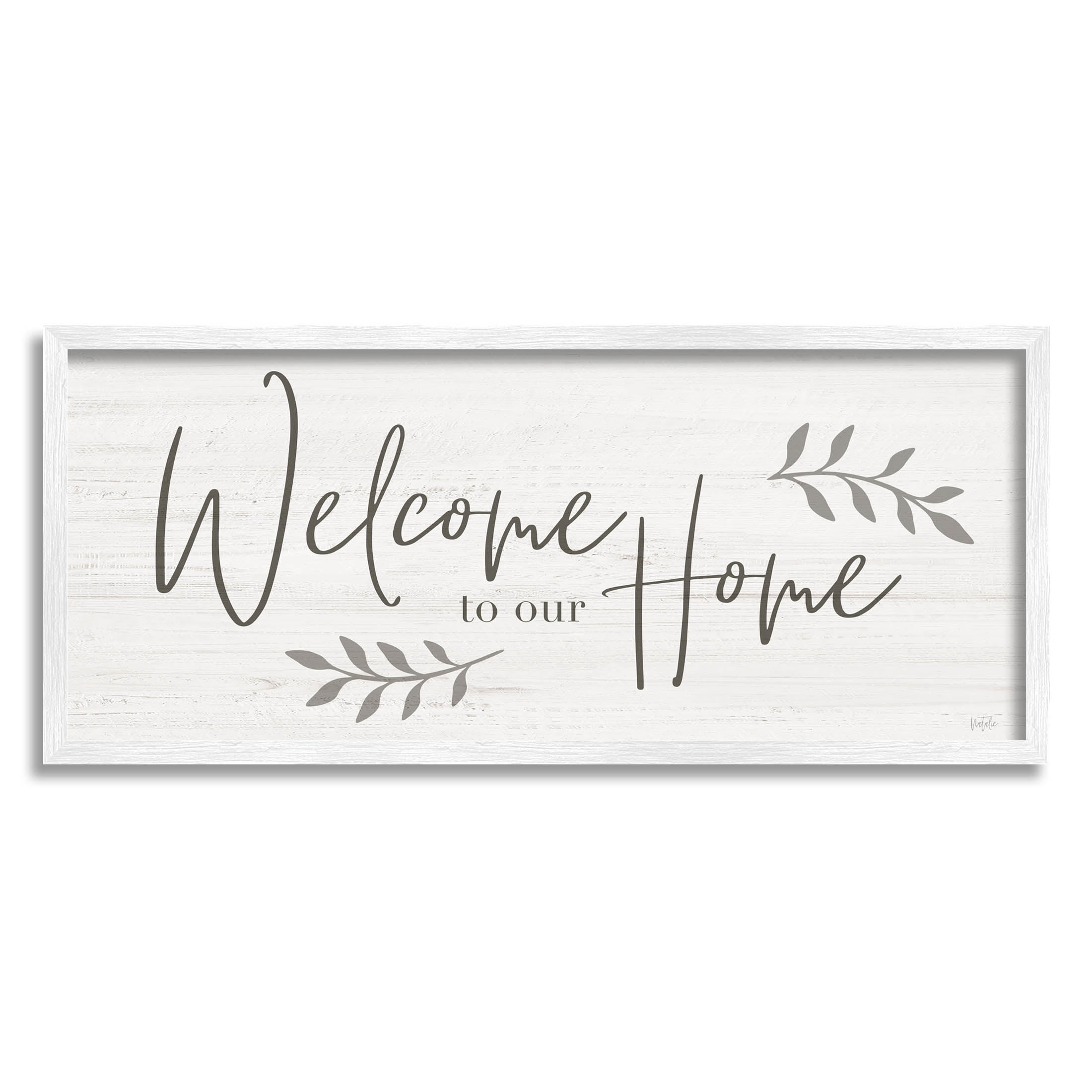 Welcome To Our Home Country Sign Typography Graphic Art White Framed Art Print Wall Art