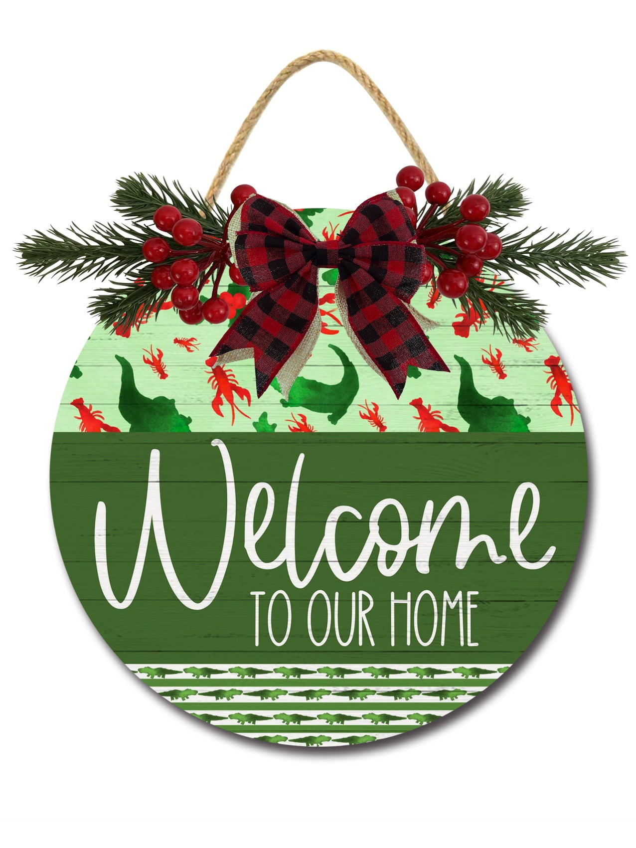 To Our Home Door Hanging Sign 12 Inch Wooden Wall Sign, Rustic