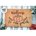 thumbnail image 1 of Welcome To Our Home Pumpkin Patch Door Mat | Rustic Fall Doormat | Welcome Mat Decor | Farmhouse Door Mat | Fall Autumn Gift | Home Doormat, 1 of 2