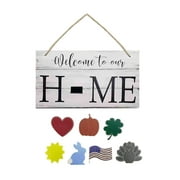 Welcome To Our Home Seasonal Door Hanger Home Door Hanger Seasonal Welcome Sign With Interchangeable Holiday Pieces
