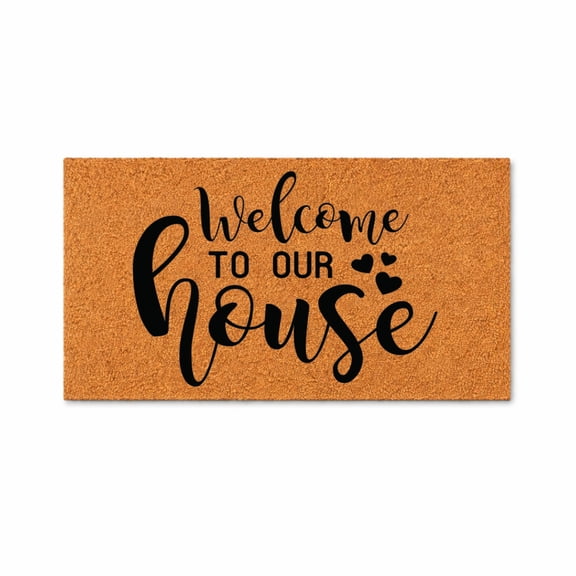 Welcome To Our House Doormat, Front Porch Entry Mat, Welcome Home Decor, Housewarming Gift, New Home Gift 7566 (16x24 inches) 7566