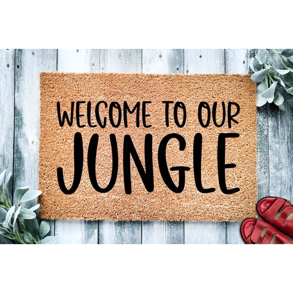 Welcome To Our Jungle | Funny Doormat | Welcome Mat | Funny Door Mat | Funny Gift | Home Doormat | Housewarming | Closing Gift