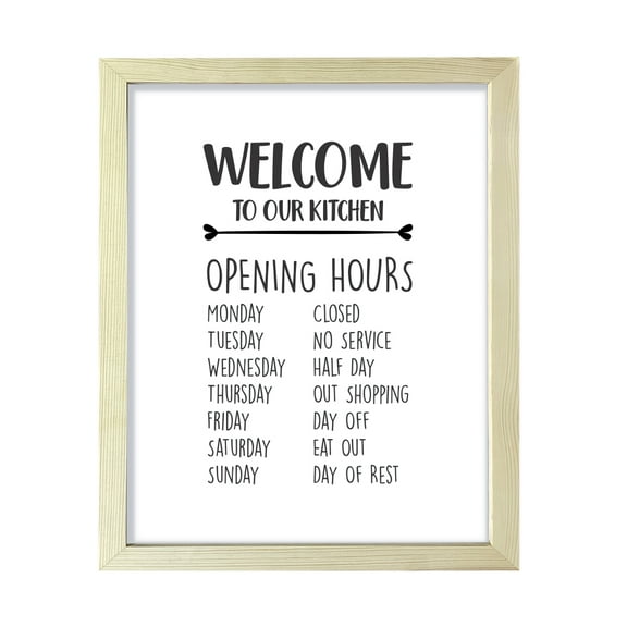 Welcome To Our Kitchen, 11 x 14 Wooden FRAMED Print Wall Art