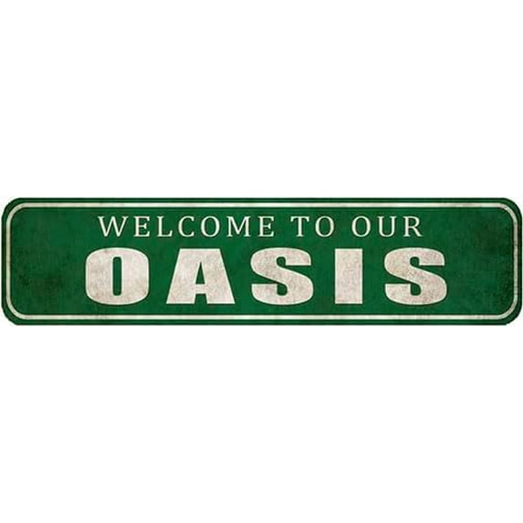Welcome To Our Oasis Sign, Rustic Street Sign or Door Name Plate Plaque ...