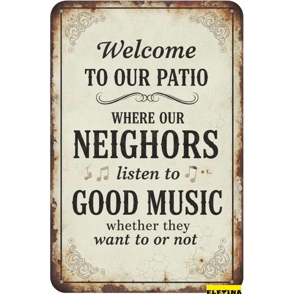 Welcome To Our Patio Good Music Vintage Tin Sign Home Garage Bathroom Cafe Club Bar Decor 8x12in style 1
