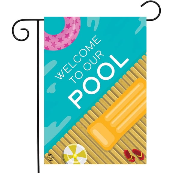 Welcome To Our Pool Summer Garden Flag Nautical Floats 12.5" x 18"