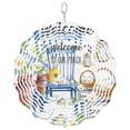 thumbnail image 1 of Welcome To Our Porch Spring Summer 3D Wind Spinner Stainless Steel Kinetic Art Outdoor Welcome Gift 10 Inch, 1 of 4