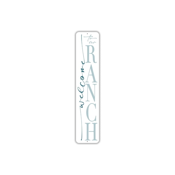 Welcome To Our Ranch Aluminum Metal Decor Sign - 4x18 inches