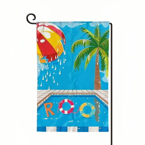 Welcome To Our is Better at the Pool Summer Garden Flag,Home Outdoor Yard Swimming Flag Decoration -B