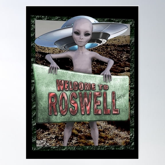 Welcome To Roswell Poster Wall Art, Modern Wall Decor For Living Room Bedroom, 16x24 UNFRAMED