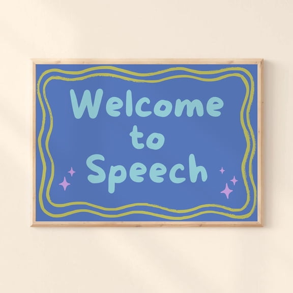 Welcome To Speech SLP Room Sign Wall Decor Cute Speech Therapy School Therapist Office Print Language Pathology Clinic