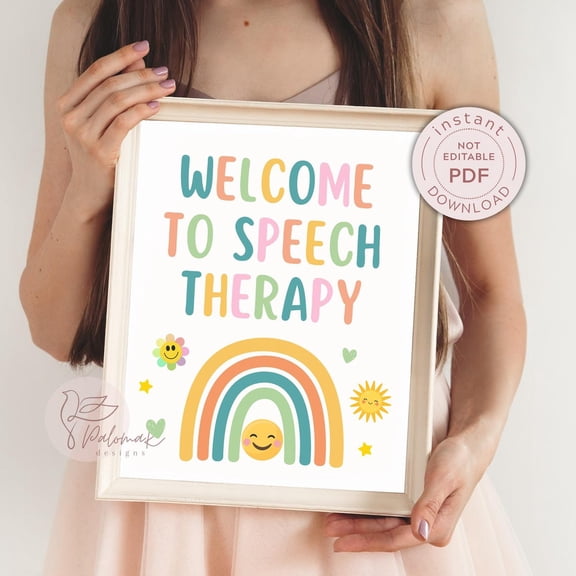 Welcome To Speech Therapy Wall Art Print, Unframed Paper Poster 8x10in