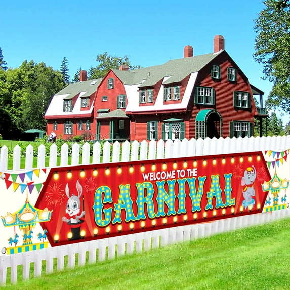 Welcome To The Carnival Banner Circus Party Supplies Decoration Birthday Backdrop Outdoor Event Carnival Signs Yard Lawn Banners