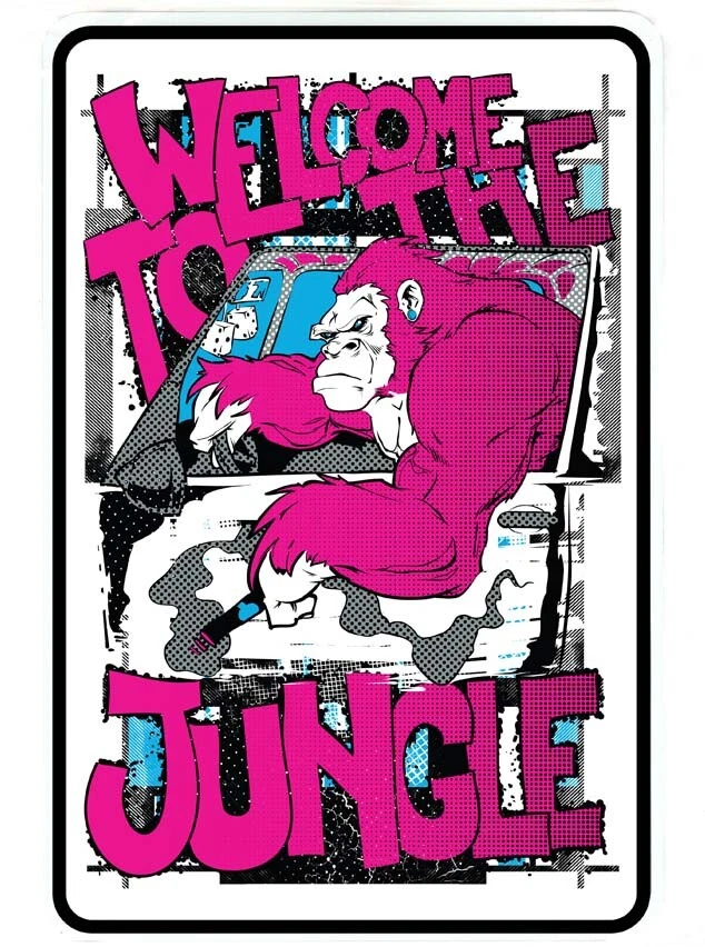 Welcome To The Jungle Sign Metal Funny Man Cave Home Decor H35