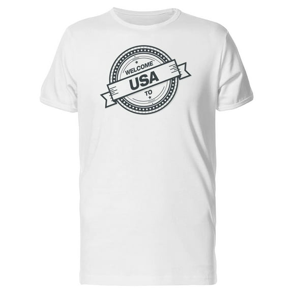 Welcome To Usa B&W Logo T-Shirt Men -Image by Shutterstock, Male Large