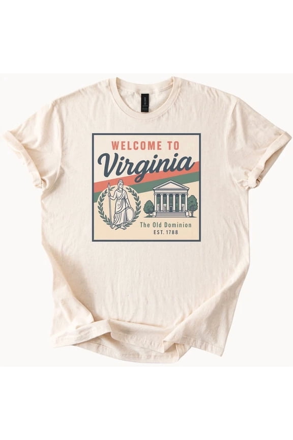 Welcome To Virginia Graphic T Shirt Old Dominion State Souvenir Tee Size S-5Xl Heygategoo Tee