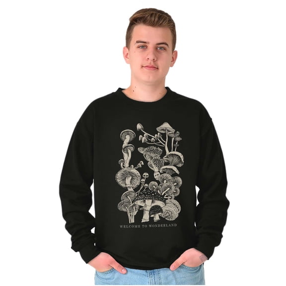 Welcome To Wonderland Mushrooms Unisex Plus Fleece Graphic Sweatshirt Brisco Brands 5X